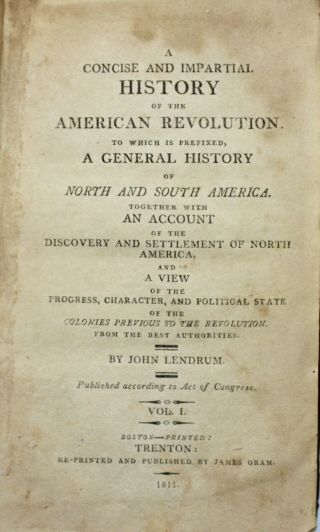 History of the American Revolution Volume I & II Published 1811 2