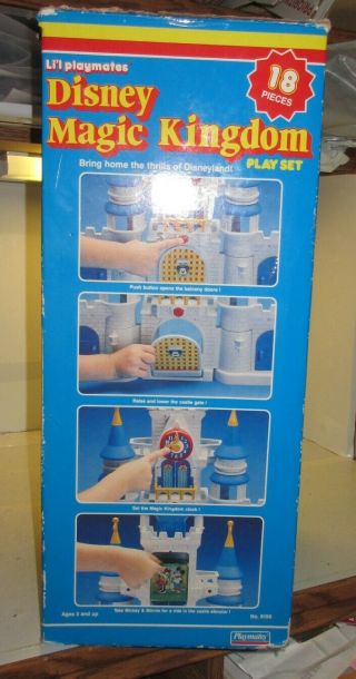 1987 Lil’ Playmates Disney Magic Kingdom Playset Mickey Minnie Donald Goofy Boxe 10