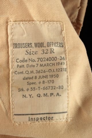 Vtg Men ' s Korean War US Army Officers Wool Dress Uniform Pants sz 31x30 3610 8