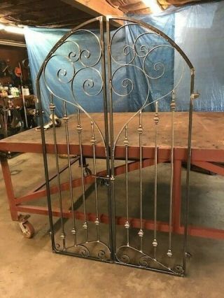 French County Iron Scroll Garden/ Wine Cellar Gate 4ft.  Wide