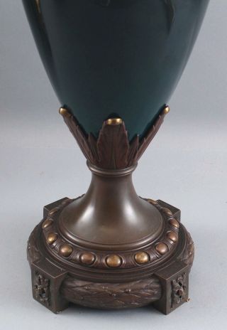 Large Antique Victorian Period Bronze & Porcelain Mantle Urn Floor Vase 7