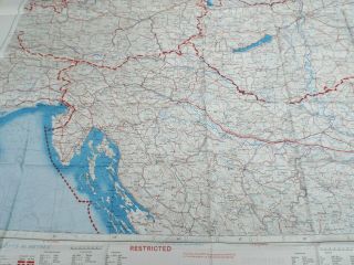 COLD WAR PERIOD RAF BEMBERG SILK ESCAPE AND EVASION MAP OF CENTRAL EUROPE 1953 10