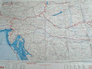 COLD WAR PERIOD RAF BEMBERG SILK ESCAPE AND EVASION MAP OF CENTRAL EUROPE 1953 12