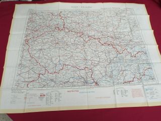 COLD WAR PERIOD RAF BEMBERG SILK ESCAPE AND EVASION MAP OF CENTRAL EUROPE 1953 2