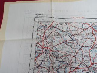 COLD WAR PERIOD RAF BEMBERG SILK ESCAPE AND EVASION MAP OF CENTRAL EUROPE 1953 3