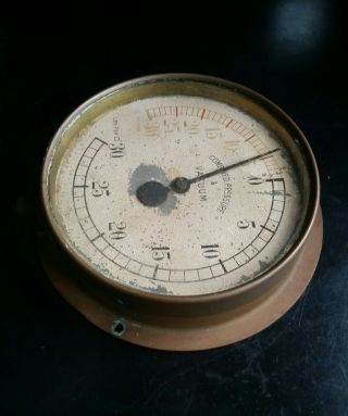 Antique Pressure Vacuum Gauge Instrument Steampunk Measure Brass Old England