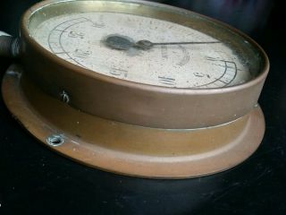 Antique Pressure Vacuum Gauge Instrument Steampunk Measure Brass Old England 2