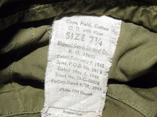 Us Army Ww2 M - 1943 " Patrol " Cap Size 7 1/4 Exc 1945 Vtg Combat Fatigue Field Hat