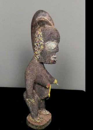 Outstanding Tribal Unusual Beaded Yoruba Ibeji Figure - Nigeria 2