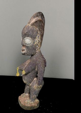 Outstanding Tribal Unusual Beaded Yoruba Ibeji Figure - Nigeria 3