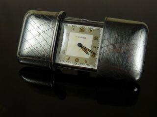 Fine Movado " Ermeto " Swiss Pocket / Travel Clock W Collapsing Case - Gro $275,