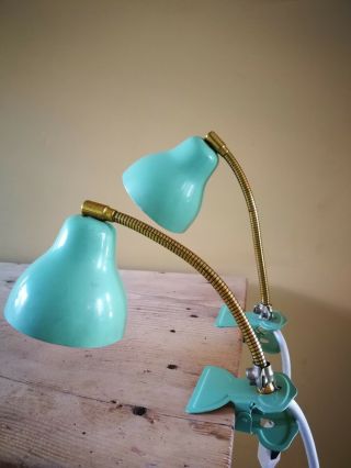 Pair If French Mid Century Lamp Desk Clip On Light