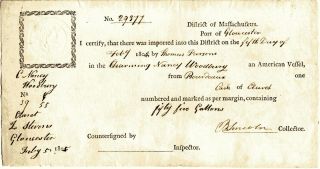 Revolutionary War General Benjamin Lincoln Sgd Document With Revenue Stamp 1805
