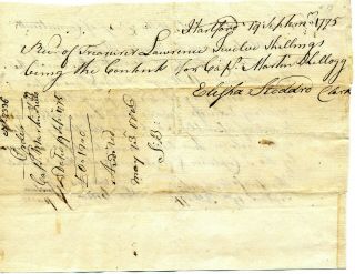 REVOLUTIONARY WAR CONNECTICUT PAY ORDER 1775 CAPT MARTIN KELLOGG OF 6TH REGIMENT 2