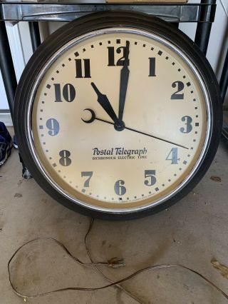 Hammond Clock Co Bichronous Electric Time Postal Telegraph Wall Clock