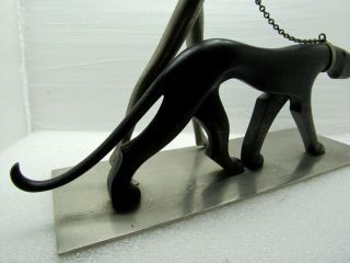 ART DECO HAGENAUER style Nude lady walking a wild cat cougar on a chain figurine 5