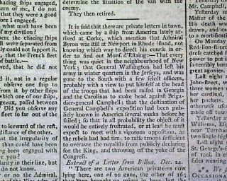 Revolutionary War Era Enemy London Chronicle England Old 1779 Newspaper