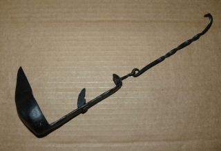Antique Wrought Iron Grease Oil Betty Lamp