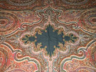 Antique Kashmir Paisley Shawl Victorian Era Large 19th Century Museum Quality 9
