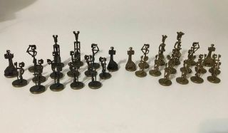 Antique Judaica Sterling Silver Chess Set By Aharon Bezalel
