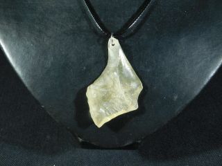 A Big Ancient Artifact Of Libyan Desert Glass Made Into A Pendant Egypt 5.  55 E