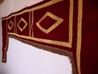 Antique Red Velvet Theatre Curtain / Swag 19th Century 10ft.  10 " Long