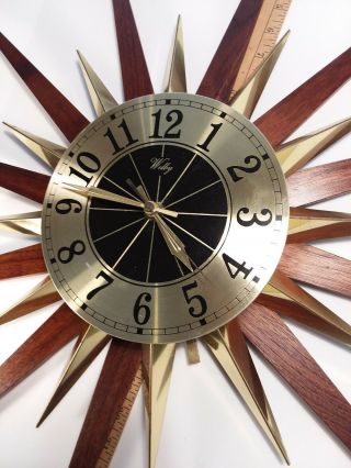Vintage Mid Century Modern - Eames Era - Welby Starburst Clock By Elgin - German