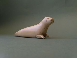 Antique Eskimo Inuit Seal Figure / Bering Strait / Early 20th C