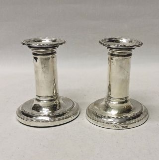 Antique Silver Candlesticks Made By Hawksworth & Eyre 1891.  Stock Id 8726