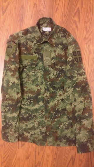 Serbian Army M10 Shirt,  Trousers,  Belt Milspec 9.  5/10 Size 45