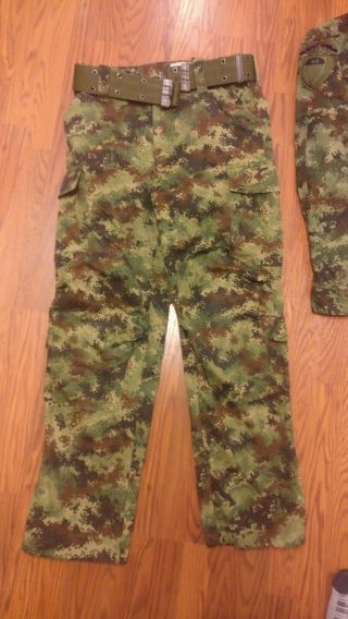 Serbian Army M10 shirt,  trousers,  belt milspec 9.  5/10 size 45 2