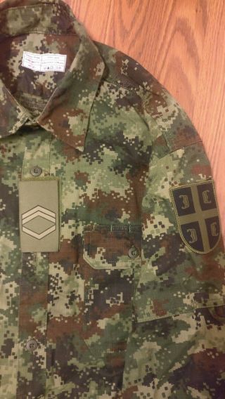Serbian Army M10 shirt,  trousers,  belt milspec 9.  5/10 size 45 3