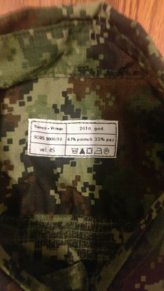 Serbian Army M10 shirt,  trousers,  belt milspec 9.  5/10 size 45 5