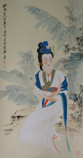 Chinese Hanging Scroll Ink On Paper Painting