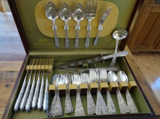 Elegant 68 Pc Kirk & Son Vintage Repousse Sterling Silver Flatware