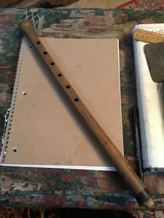 18th Century Revolutionary War Wooden Flute Music Instrument 17 Inch Rare