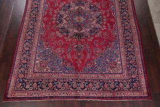 Vintage Traditional Persian Oriental Area Rug 10x13 RED BLUE Hand - Knotted Wool 4