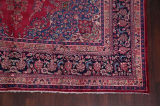 Vintage Traditional Persian Oriental Area Rug 10x13 RED BLUE Hand - Knotted Wool 6