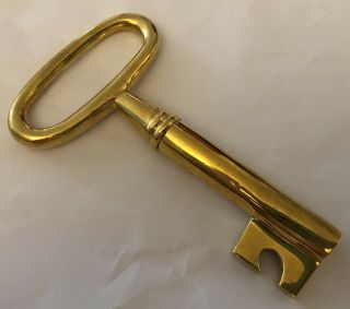 1950s Carl Auböck Design Mid Century Modern Brass Key Corkscrew / Bottle Opener