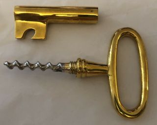 1950s Carl Auböck Design Mid Century Modern Brass Key Corkscrew / Bottle Opener 2