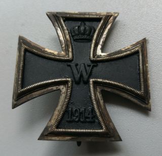 German Ww 1 Iron Cross 1.  Class - Marked