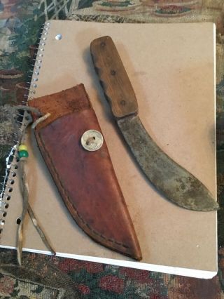 Civil War Mid 19th Century Walnut Handle Skinning Knife Shape 1850 - 1860