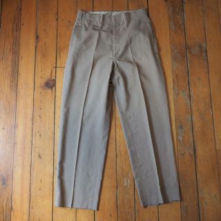 Us Army Khaki Pants Uniform Cotton Twill Military 1950s Korean War Era Vtg