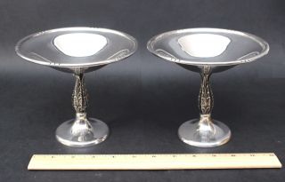 Pr Antique Mid - 20thc Danish Modernism Sterling Silver Candy Compotes