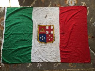 Vintage Old Ww2 Era? Italy Italian Flag Ship Ensign