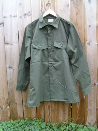 Us Army Og507 Utility Shirt Combat Fatique Shirt Long Sleeve Xl 17.  5 X 34