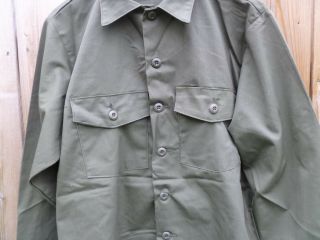 US Army OG507 Utility Shirt Combat Fatique Shirt Long Sleeve XL 17.  5 x 34 4