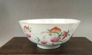 Rare Chinese 19th C " Shen De Tang Zhi " Marked Famille Rose Peach Bowl – Daoguang