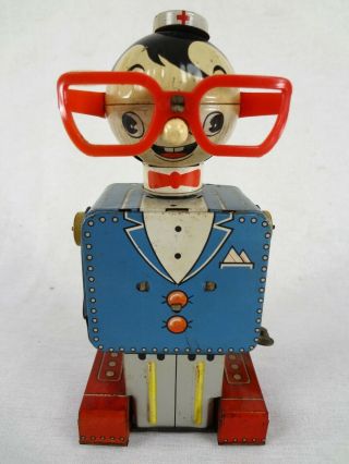 Doctor Moon - Japan Vintage Tin Wind Up Space Robot Toy (Pre 1970 Battery Era) 2