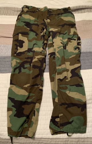 Army Woodland Camo Bdu Pants Combat Uniform Medium Short 8415 - 01 - 390 - 8944